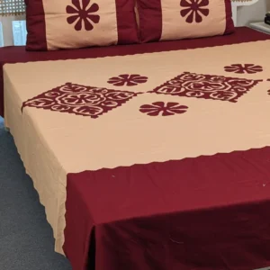 Hand Stitch Applique Twill Cotton Bedsheet – Premium Artisan Craft