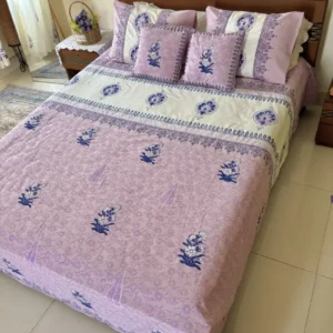 Luxury Hand Block Printed King Size Cotton Bedsheet Set – 100% Twill Cotton, Customizable