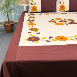 Twill Cotton Handmade Applique Bedsheet – Premium Artisan Craft