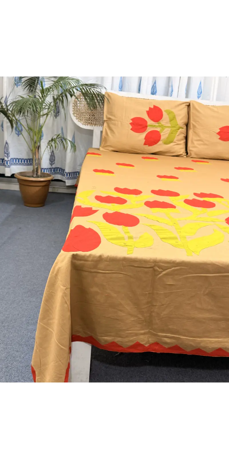 Hand Stitch Arong Inspired Applique Bedsheet (3)