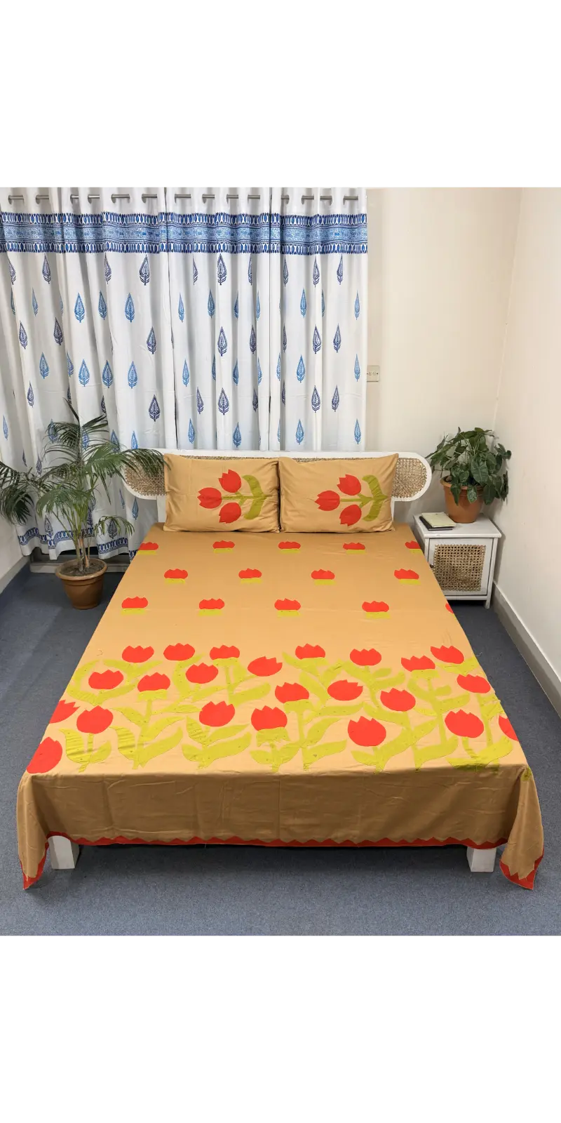 Hand Stitch Arong Inspired Applique Bedsheet (4)