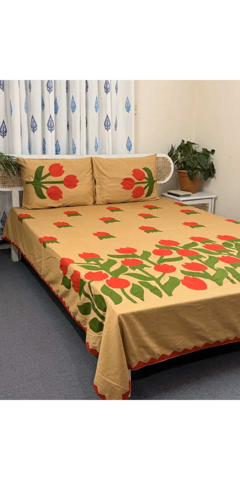 Hand Stitch Arong Inspired Applique Bedsheet (5)