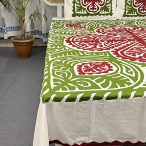 Hand Stitch Applique Twill Cotton Bedsheet – Premium Artisan Craft