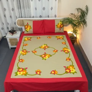 Twill Cotton Handmade Applique Bedsheet – Premium Artisan Craft