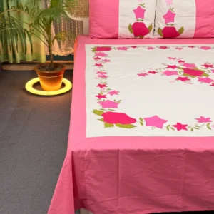 Twill Cotton Handmade Applique Bedsheet – Premium Artisan Craft
