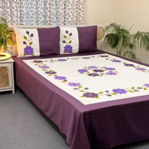 Twill Cotton Handmade Applique Bedsheet | Premium Artisan Craft | APL0094