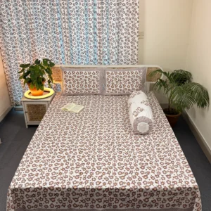 Floral Print Luxury Hand Block King Size Bed sheet | HB0119