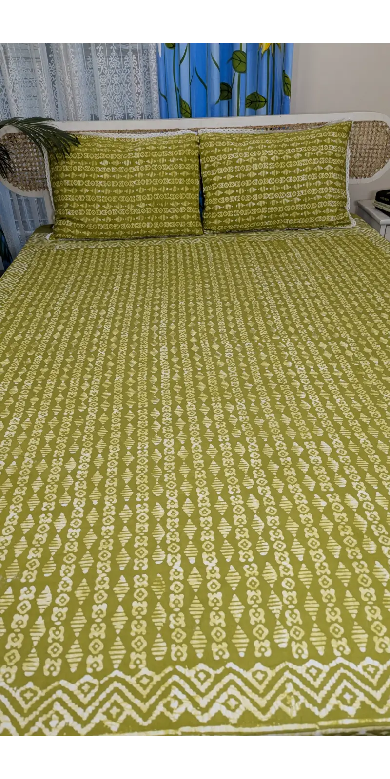 ND001 Natural Vegetable batick Bedsheet with pillow cover 2
