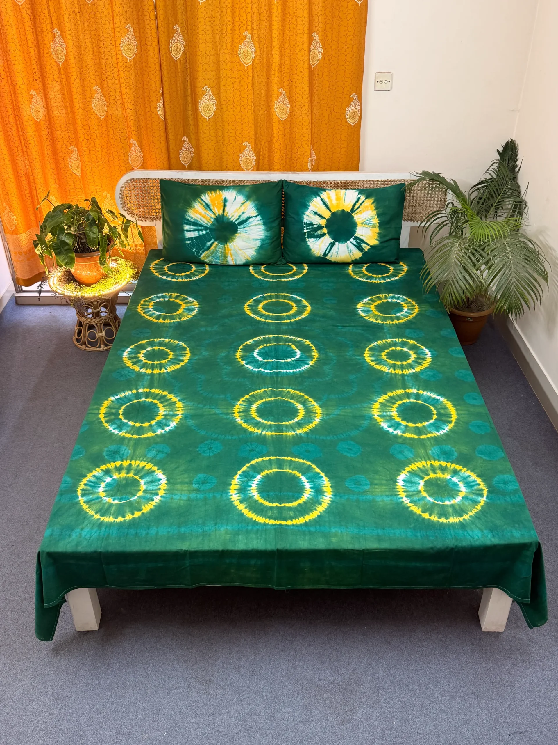 TDB0026 premium tie dye batik bedsheet with two pillow cover (2)