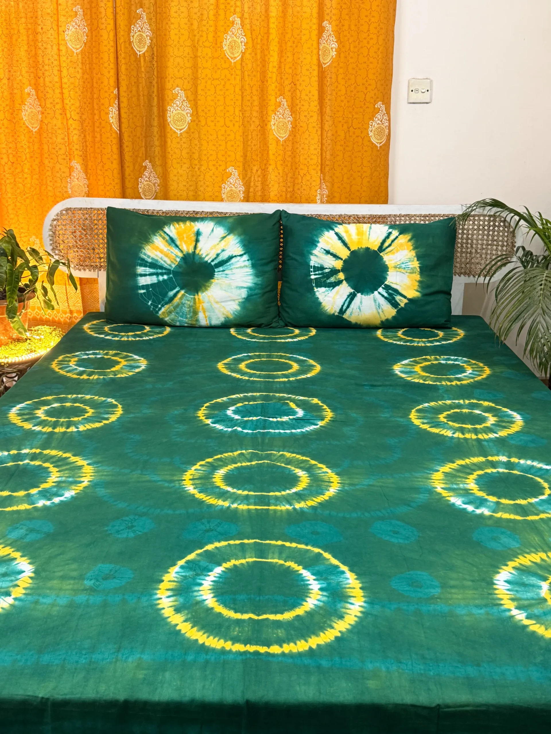 TDB0026 premium tie dye batik bedsheet with two pillow cover (3)