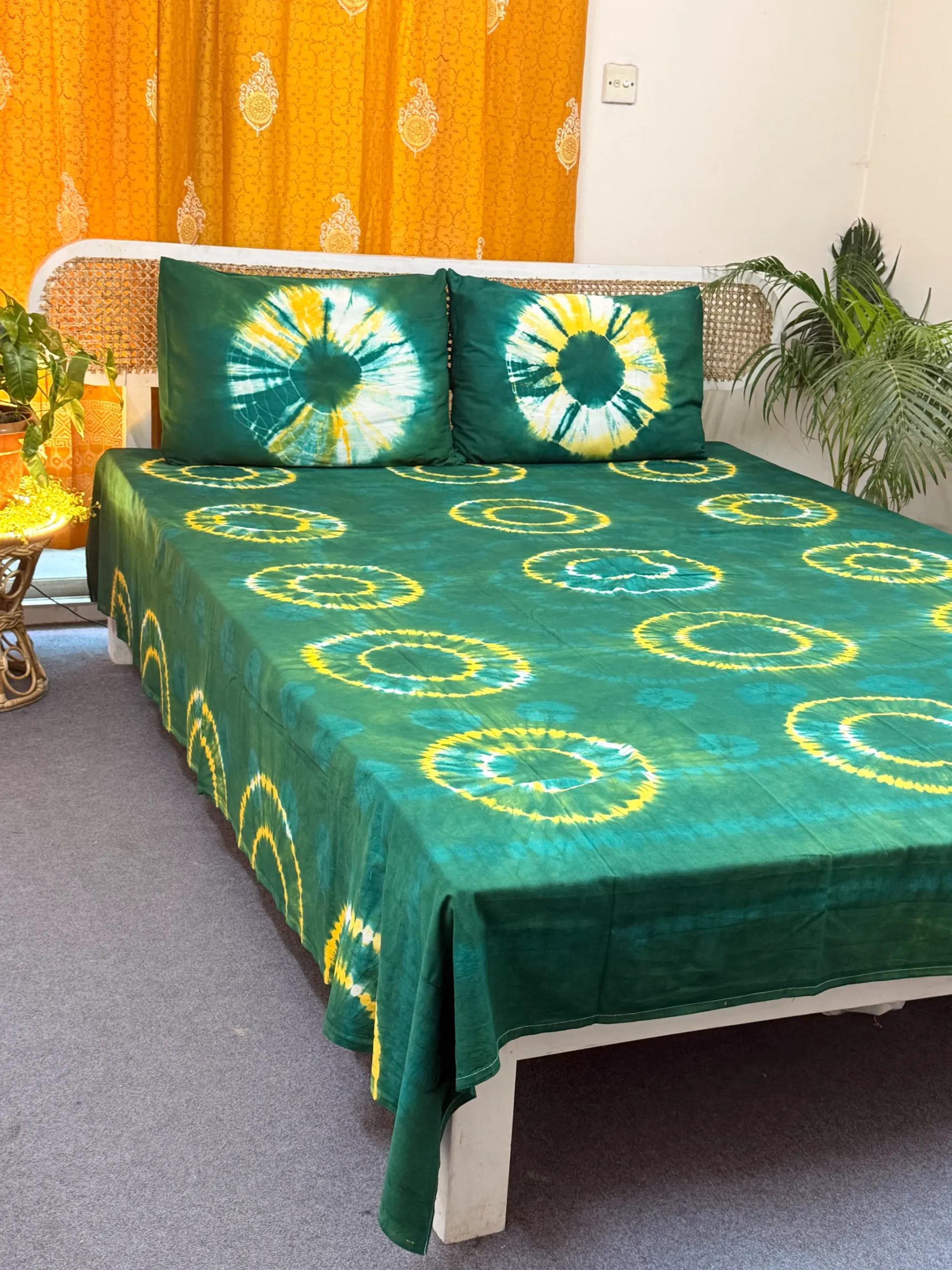TDB0026 premium tie dye batik bedsheet with two pillow cover (4)