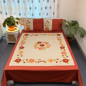 Twill Cotton Handmade Applique Bedsheet | Premium Artisan Craft | APL0097