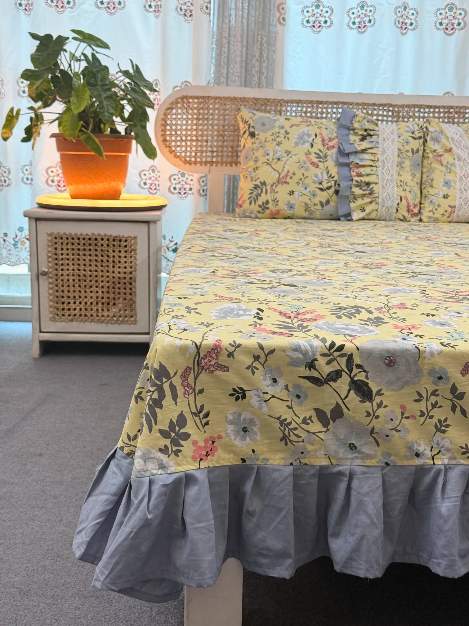 digital print kuchi bedsheet with two pillow cover (2)