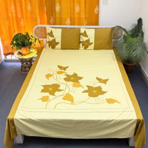 Twill Cotton Handmade Applique Bedsheet | Premium Artisan Craft | APL0114