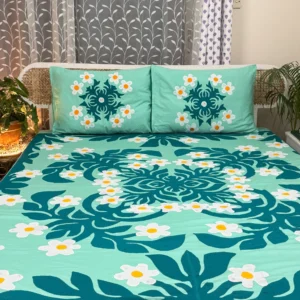 Hand Stitch Applique Twill Cotton Bedsheet | Premium Artisan Craft | APL0110