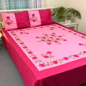 Twill Cotton Handmade Applique Bedsheet | Premium Artisan Craft | APL0115