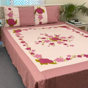 Twill Cotton Handmade Applique Bedsheet | Premium Artisan Craft | APL0102