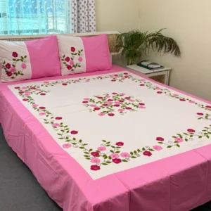 Twill Cotton Handmade Applique Bedsheet | Premium Artisan Craft | APL0107