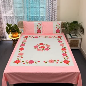 Twill Cotton Handmade Applique Bedsheet | Premium Artisan Craft | APL0105