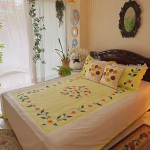 Twill Cotton Handmade Applique Bedsheet | Premium Artisan Craft | APL0106