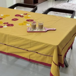 Cutwork/Applique 6 Seater Dining Table Cloth - DT0054