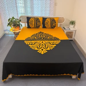 Hand Stitch Applique Twill Cotton Bedsheet | Premium Artisan Craft | APL0103