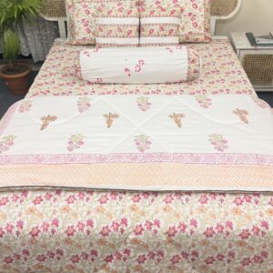 Luxury Hand Block King Size Bedroom Set with Ac Quilt | HB0130
